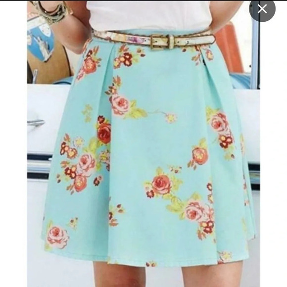 Matilda Jane Dresses & Skirts - women's Matilda Jane "Natural Beauty" floral pleated a line skirt size medium